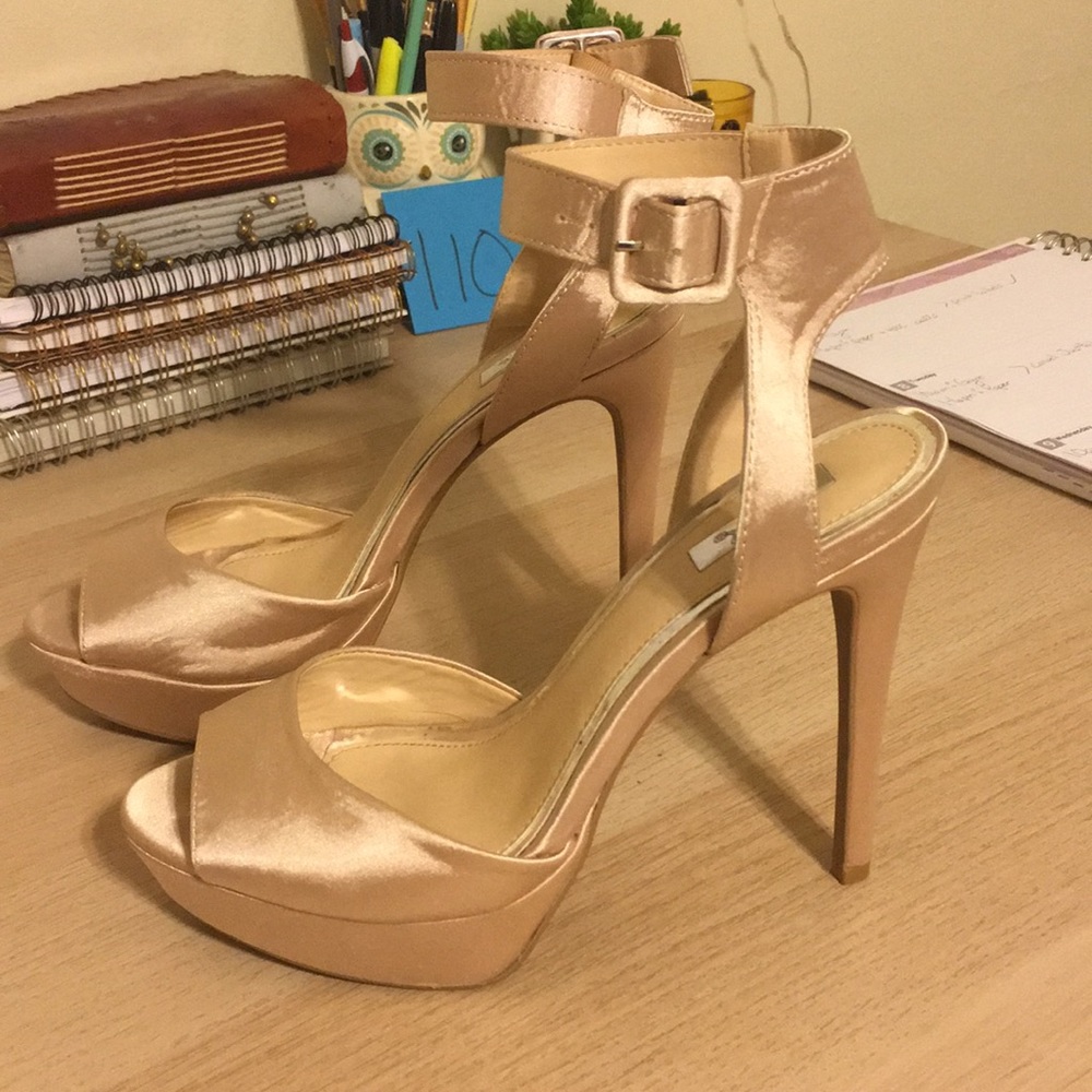 Champagne Satin Heels